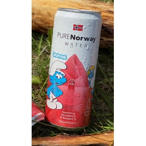 SMURF Strawberry & Raspberry, PureNorwayWater, 24 stk, 0,33L, Inkl Pant: 2,-/stk
